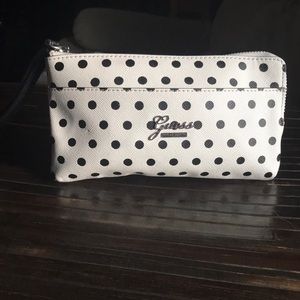 {$8 BUNDLED}  GUESS White Black Dotted Wristlet
